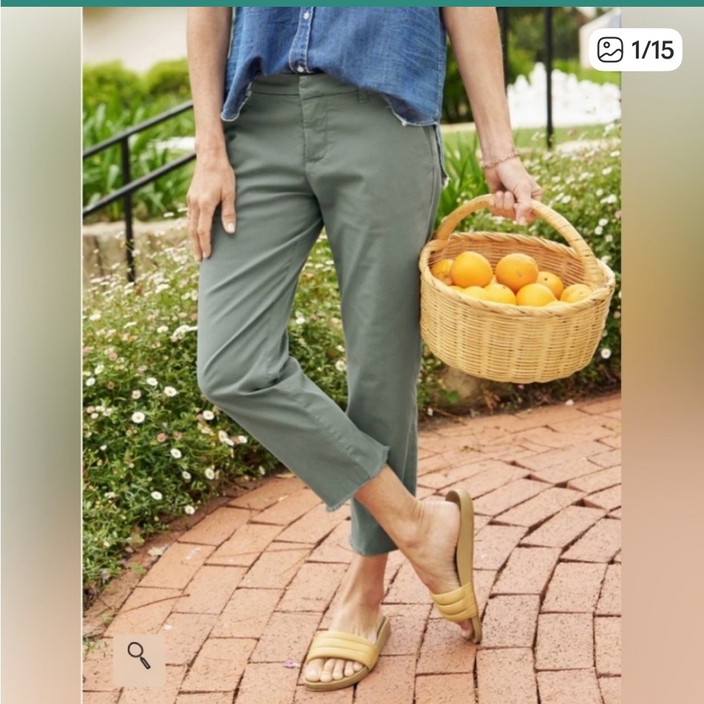 Frank & Eileen Sage Green Cropped Pants